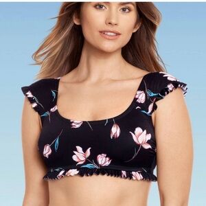 NWT (S) Beach Betty Cap Sleeve Floral Bikini Top